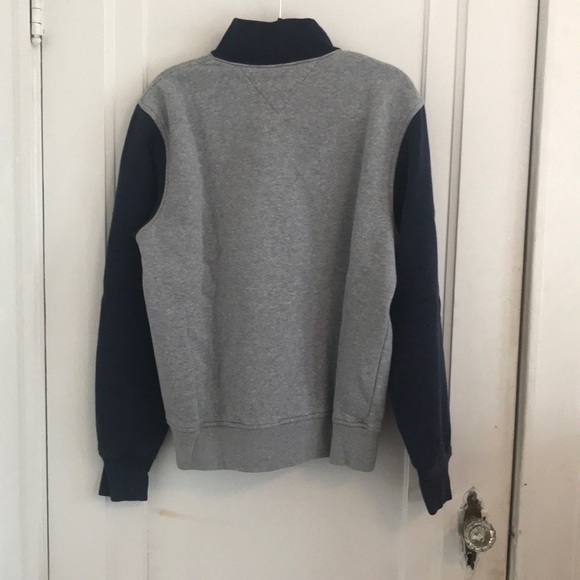 🌟TOMMY HILFIGER Navy/Grey Argyle Print Quarter Zip - Picture 2 of 7